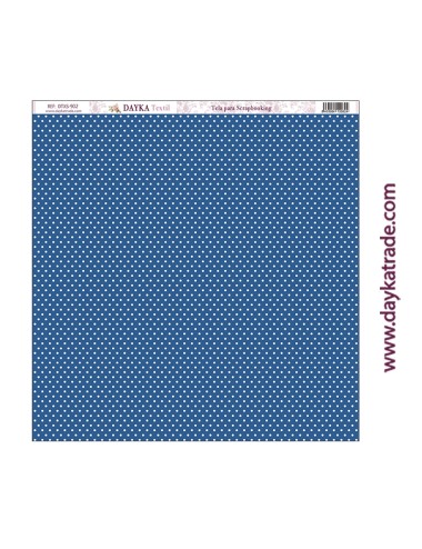 Tela para scrapbooking azul con topos blancos