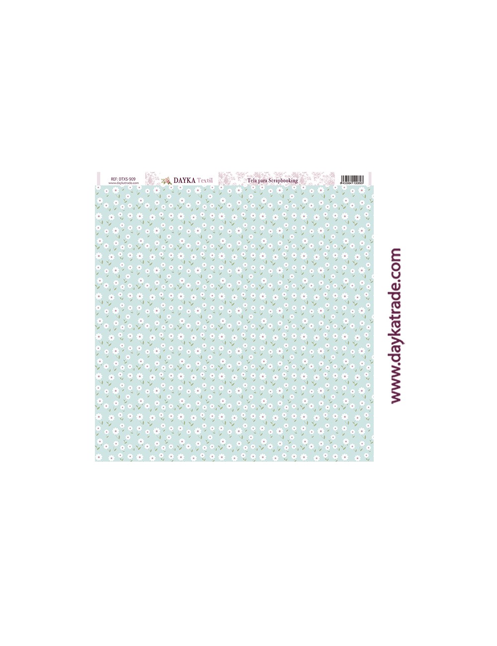 Tela para scrapbooking margaritas sobre fondo aguamarina
