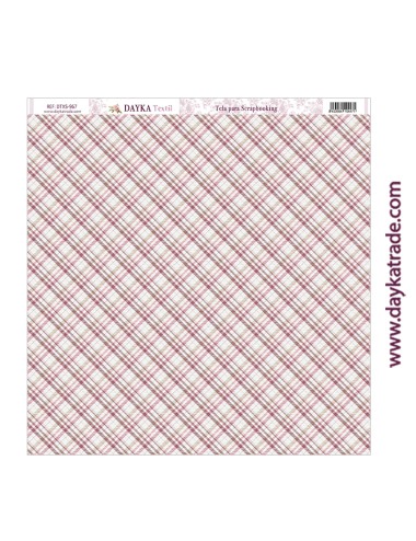 Tela para scrapbooking tartán textil rosa