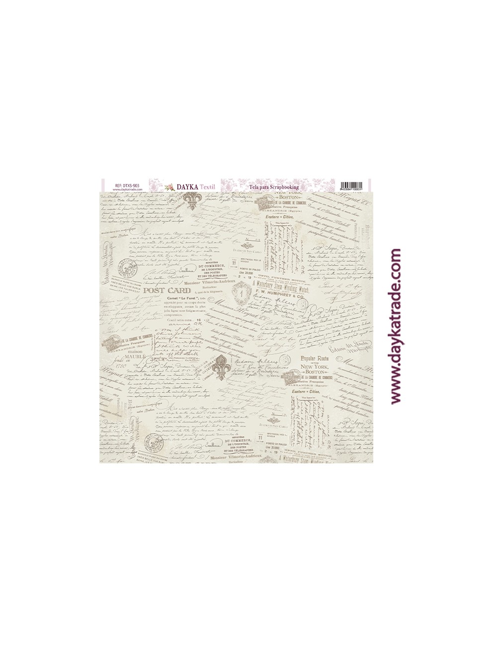Tela para scrapbooking textos antiguos