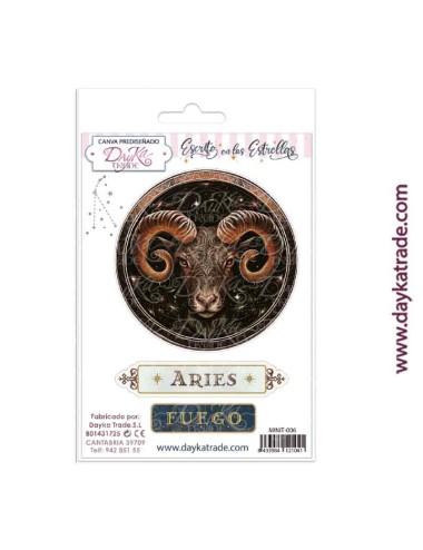 Tela para scrapbooking y cartonaje- Escrito en las estrellas "aries"