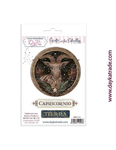 Tela para scrapbooking y cartonaje- Escrito en las estrellas "capricornio"
