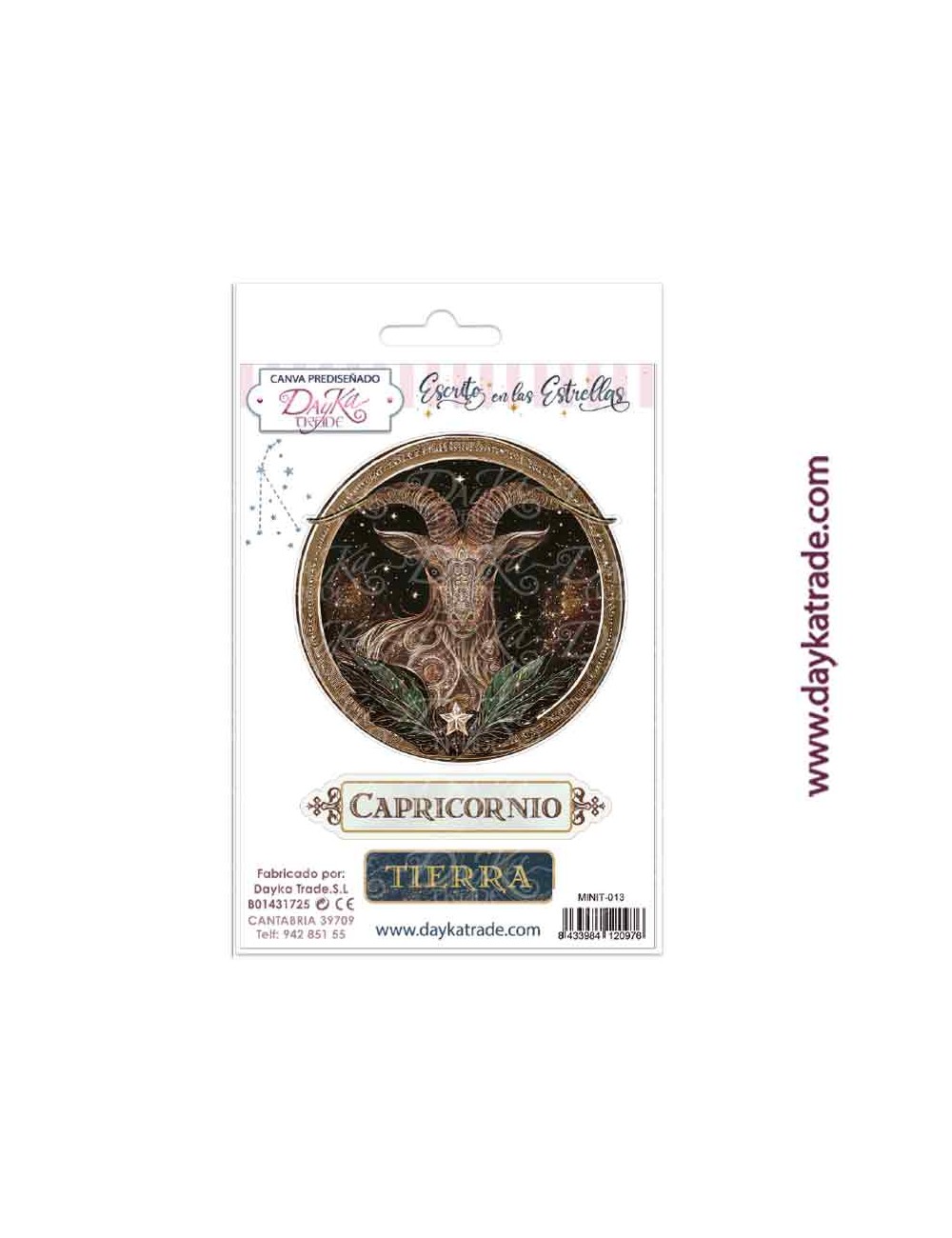 Tela para scrapbooking y cartonaje- Escrito en las estrellas "capricornio"
