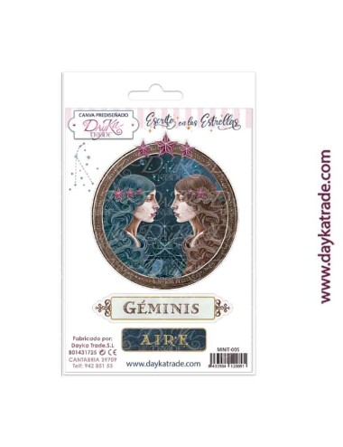 Tela para scrapbooking y cartonaje- Escrito en las estrellas "géminis"