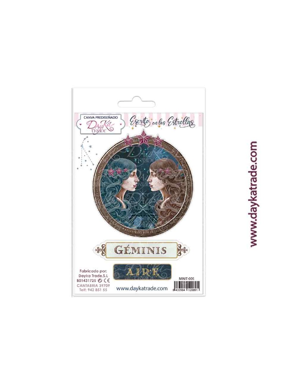 Tela para scrapbooking y cartonaje- Escrito en las estrellas "géminis"