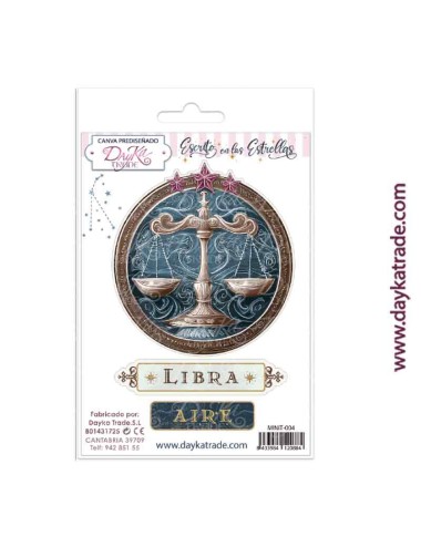 Tela para scrapbooking y cartonaje- Escrito en las estrellas "libra"