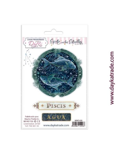Tela para scrapbooking y cartonaje- Escrito en las estrellas "piscis"