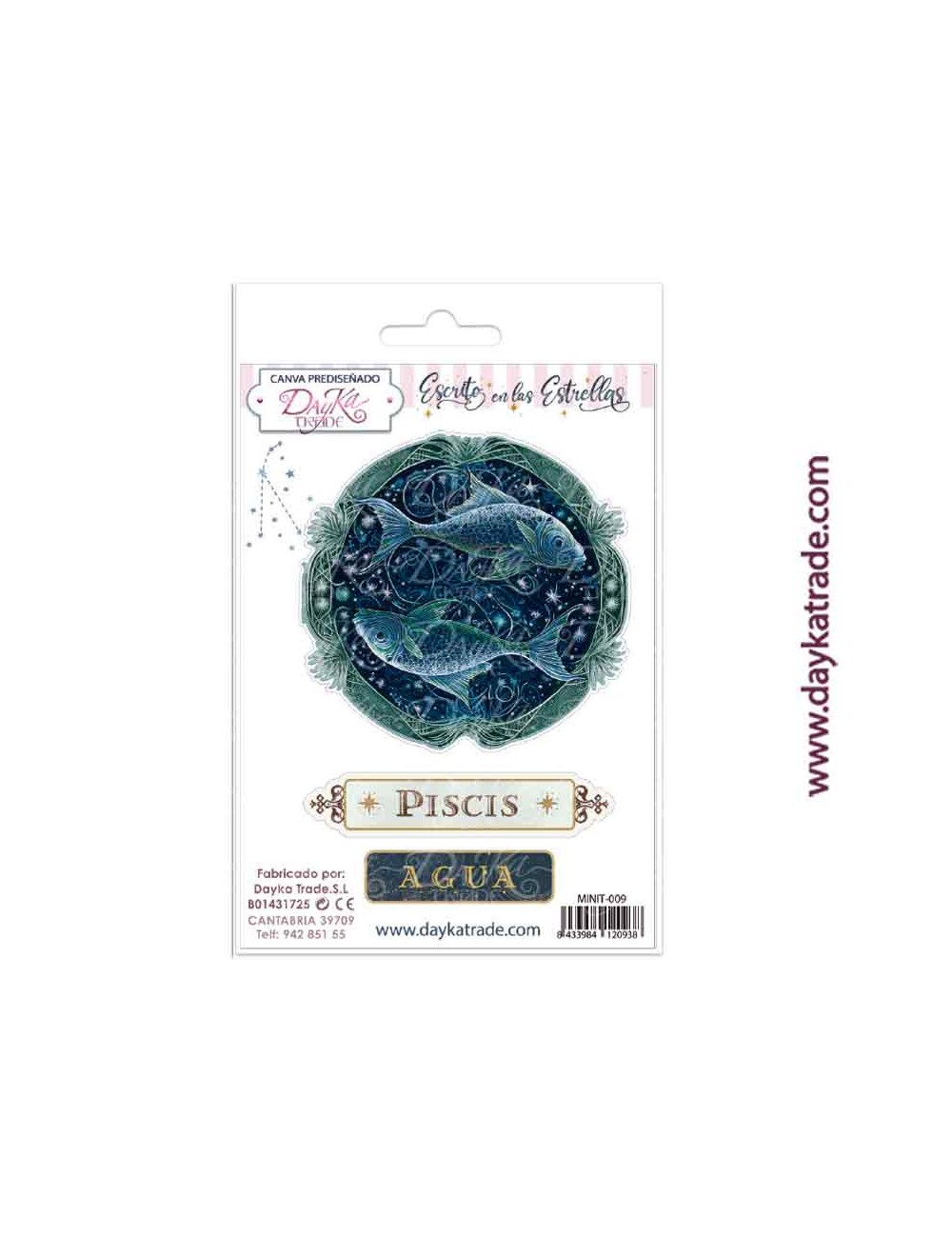 Tela para scrapbooking y cartonaje- Escrito en las estrellas "piscis"