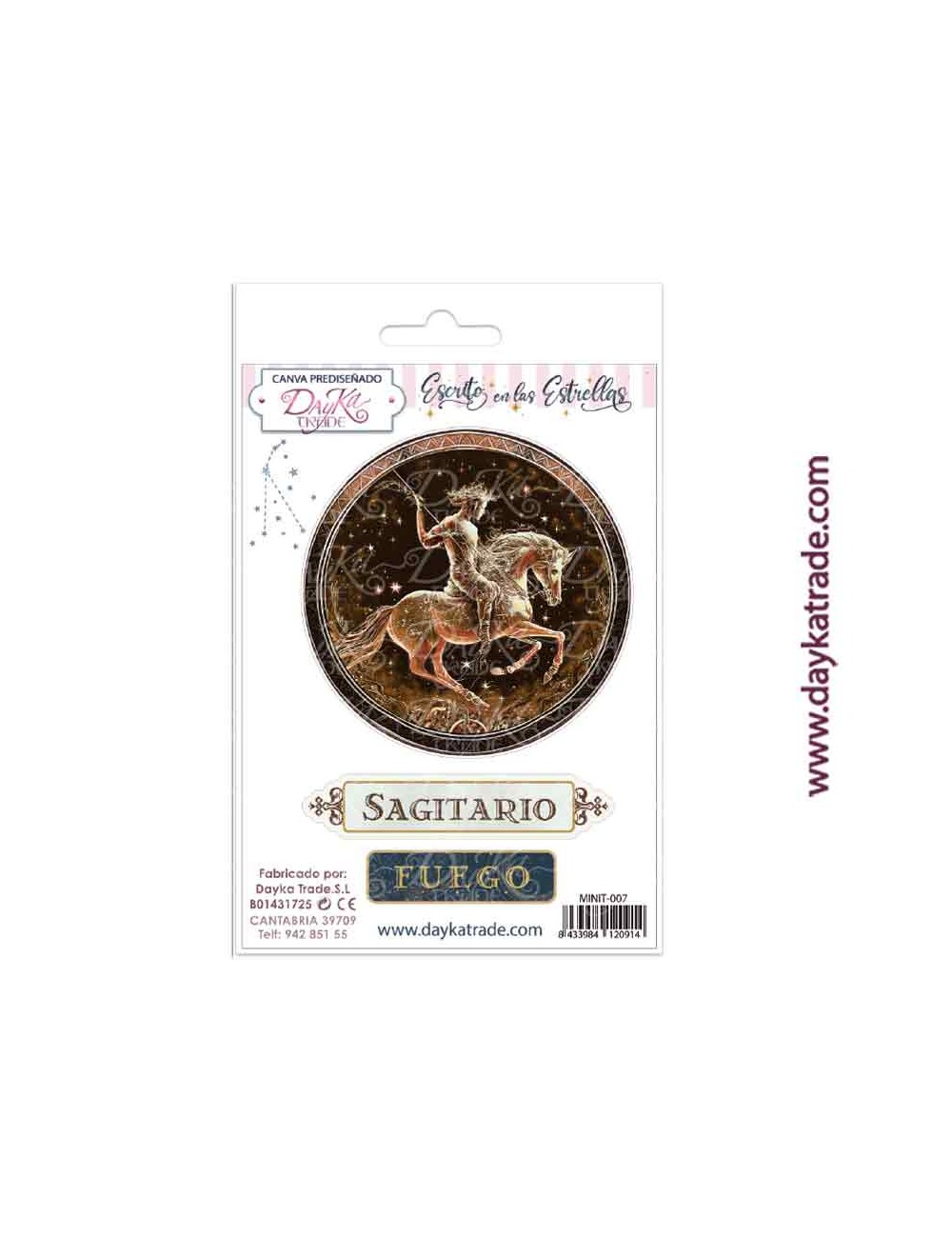 Tela para scrapbooking y cartonaje- Escrito en las estrellas "sagitario"