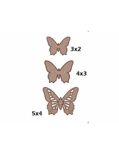 Trío mariposas cartón