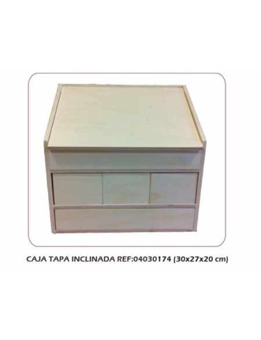 Caja tapa inclinada 4 cajones