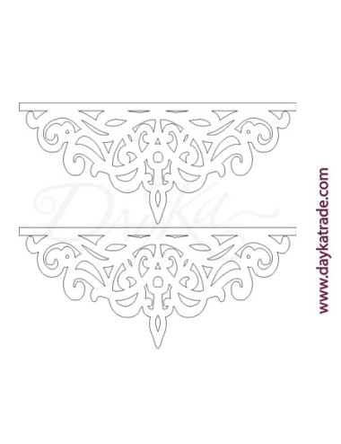 Adorno filigrana set de 2 de cartón blanco