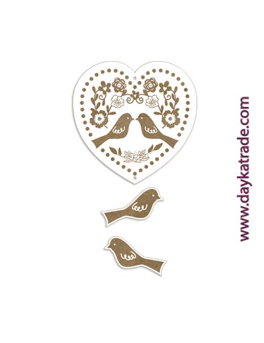Corazón con pájaros