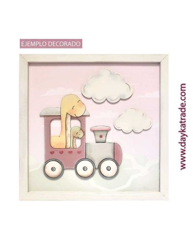 Cuadro de tren con dinosaurios