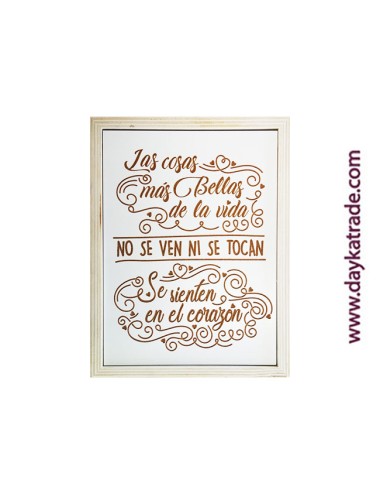 Cuadro frase "las cosas más bellas de la vida no se ven ni se tocan..