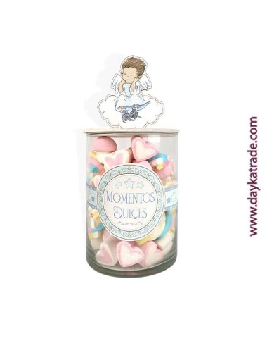 Bote de chuches con ángel (ideal para Comunión o bautizo)