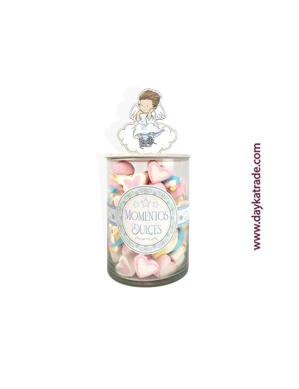 Bote de chuches con ángel (ideal para Comunión o bautizo)