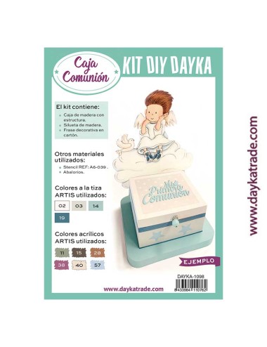 Caja con silueta ángel Comunión niño