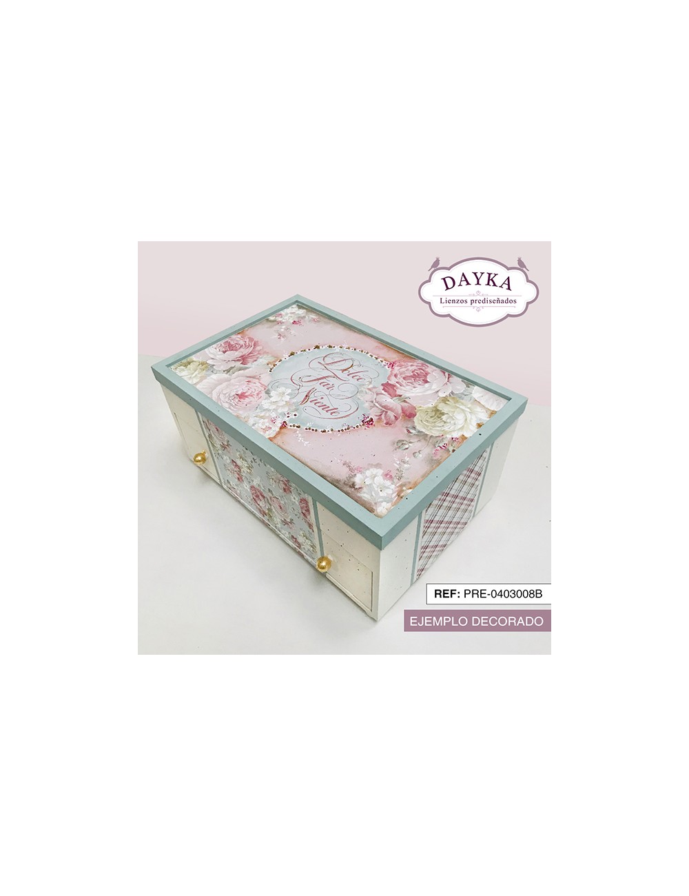 Caja maquillaje con tela pre-diseñada