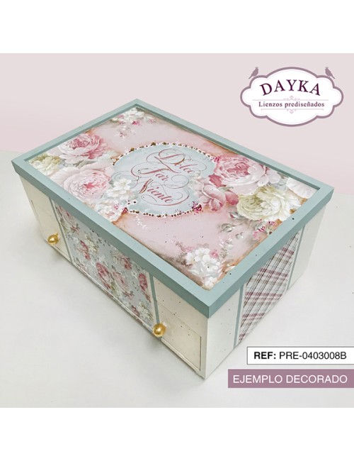 Caja maquillaje con tela pre-diseñada