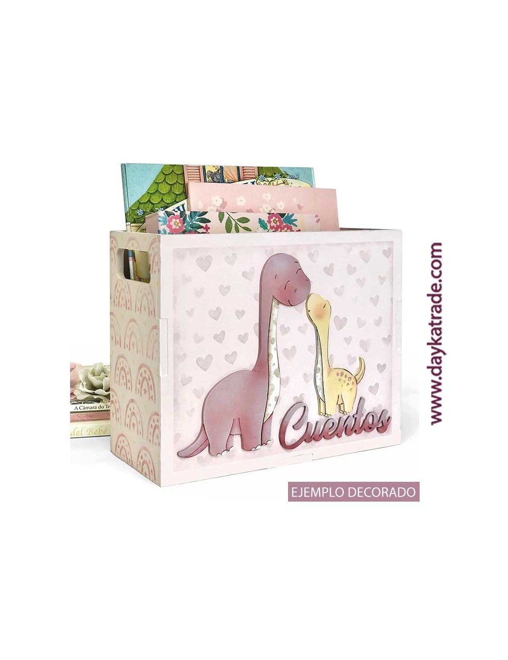 Caja para cuentos de dinosaurios