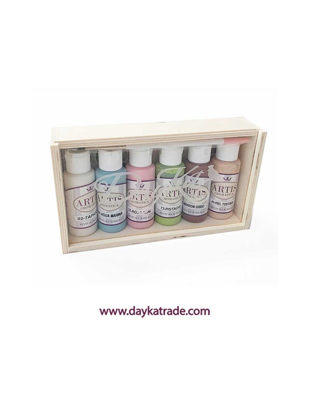 Cajita 6 pinturas acríliCas artis tonos pastel 60 ml