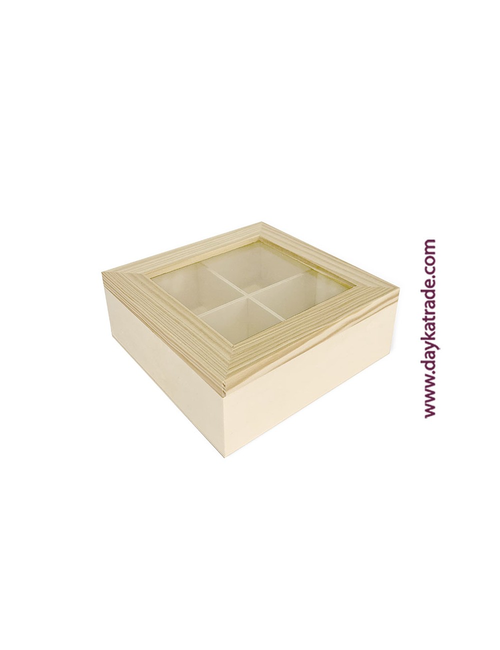Cajita de madera con cristal para infusiones