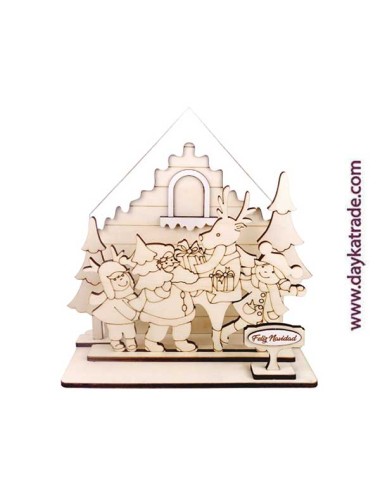 Casita con Papá Noel y renos