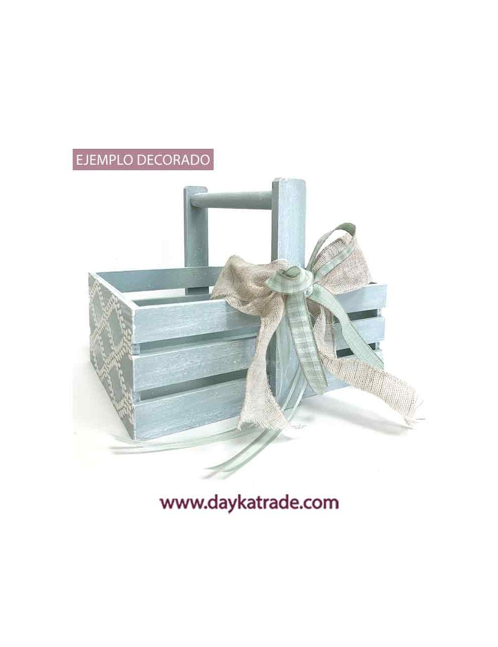 Cesta con asa de madera