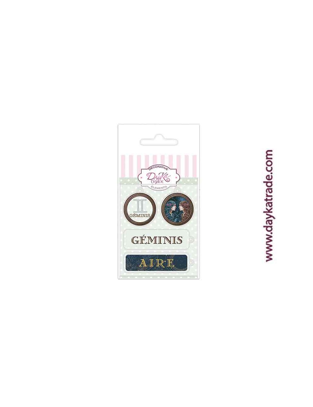 Charm de metacrilato decorativo géminis