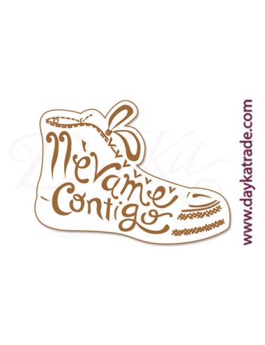 Etiqueta bota "llévame contigo"