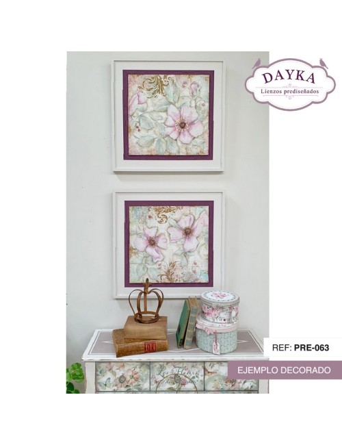 Conjunto de 2 cuadros rosas silvestres
