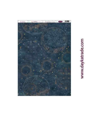 Constelaciones - tela para scrap y cartonaje? 32×70 cm - "Escrito en las estrellas"