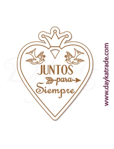 Etiqueta corazón "juntos para siempre"