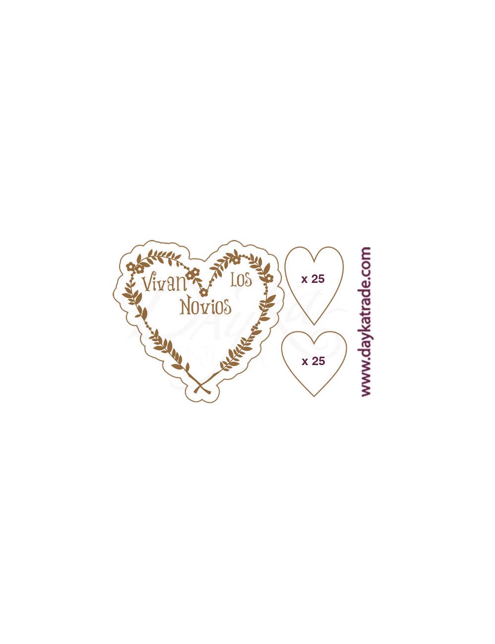 Etiqueta corazón "vivan los novios"