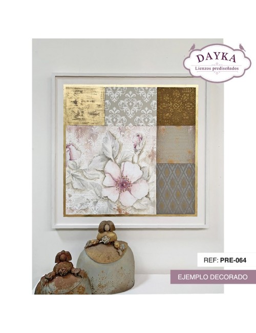 Cuadro rosa silvestre 70x70