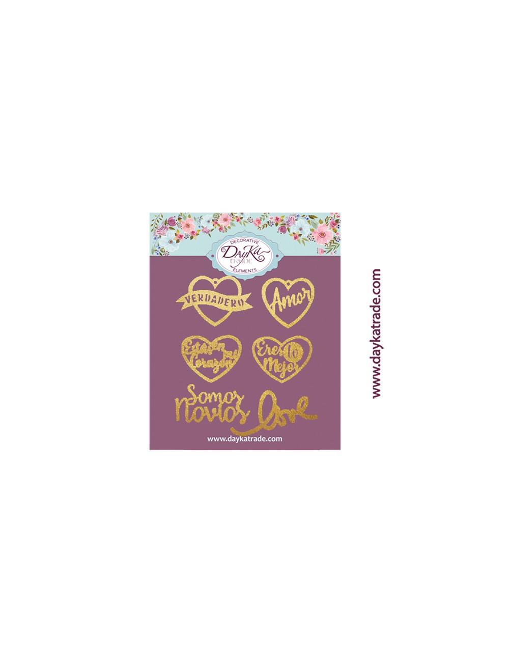 Deco dorado mensajes "love"