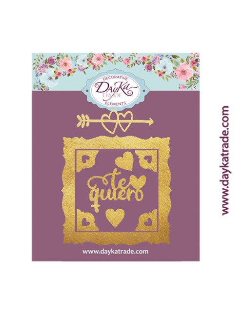 Deco dorado mensajes "te quiero"