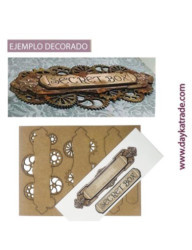 Elemento decorativo cartEl herrajes con canva prediseñado