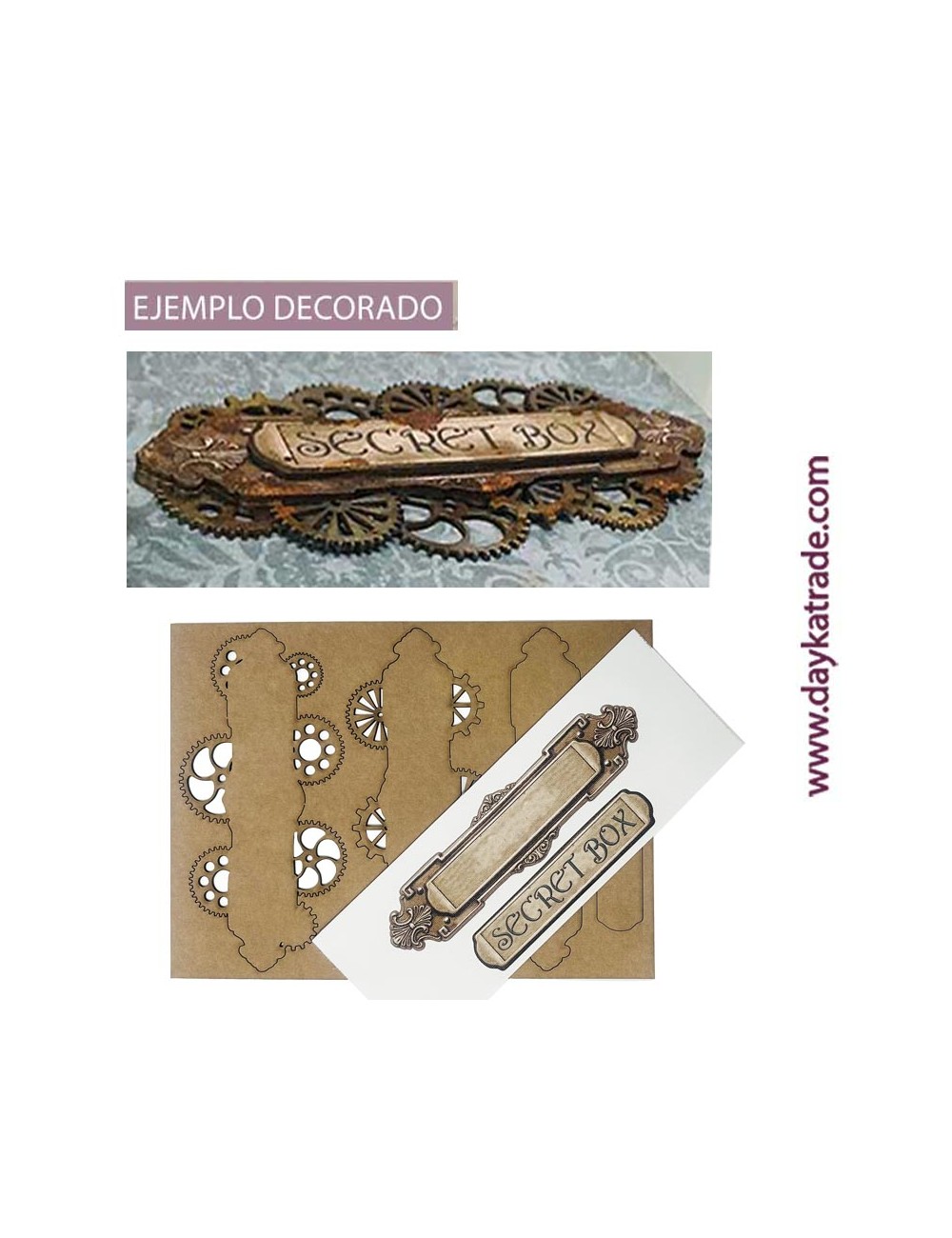 Elemento decorativo cartEl herrajes con canva prediseñado