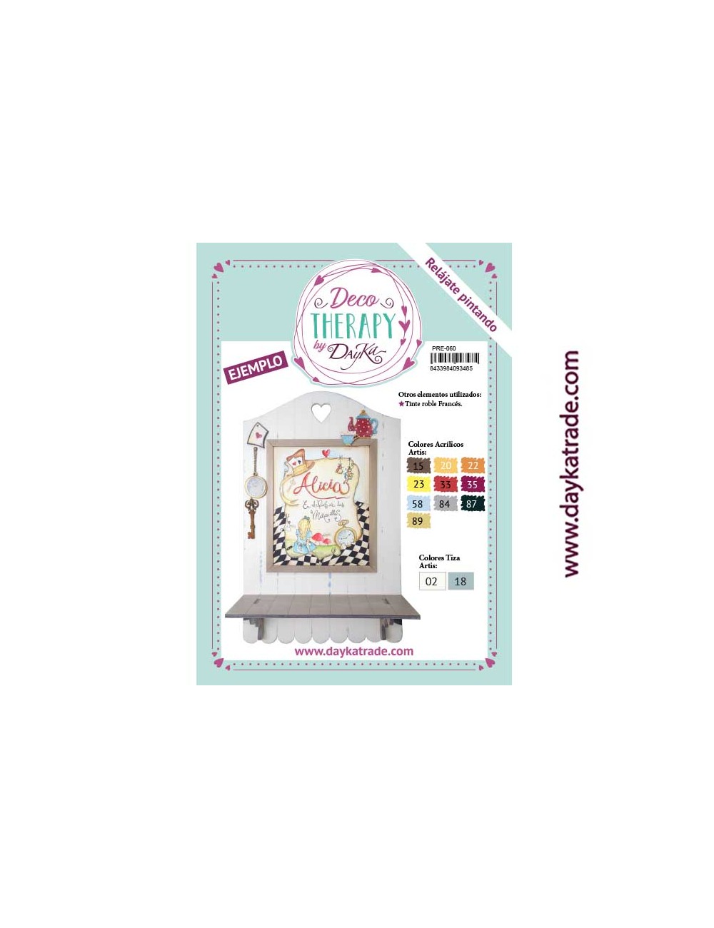 Estantería con prediseñado y siluetas alicia