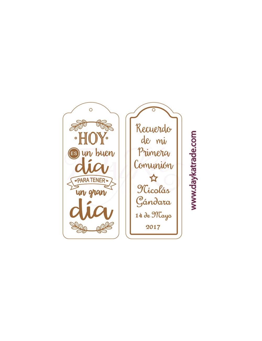 Etiqueta "hoy es un buen día para tener un gran día" con trasera personalizada