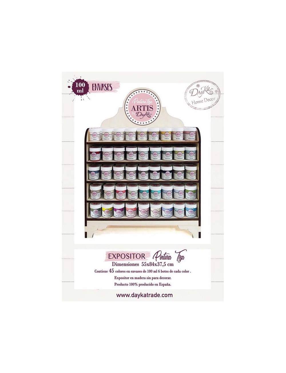 Expositor  chalk paint artis tiza envases de 100 ml