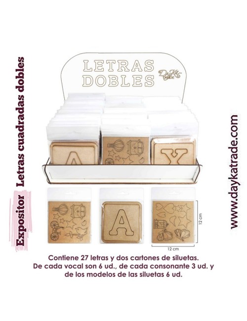 Expositor letras cuadradas dobles