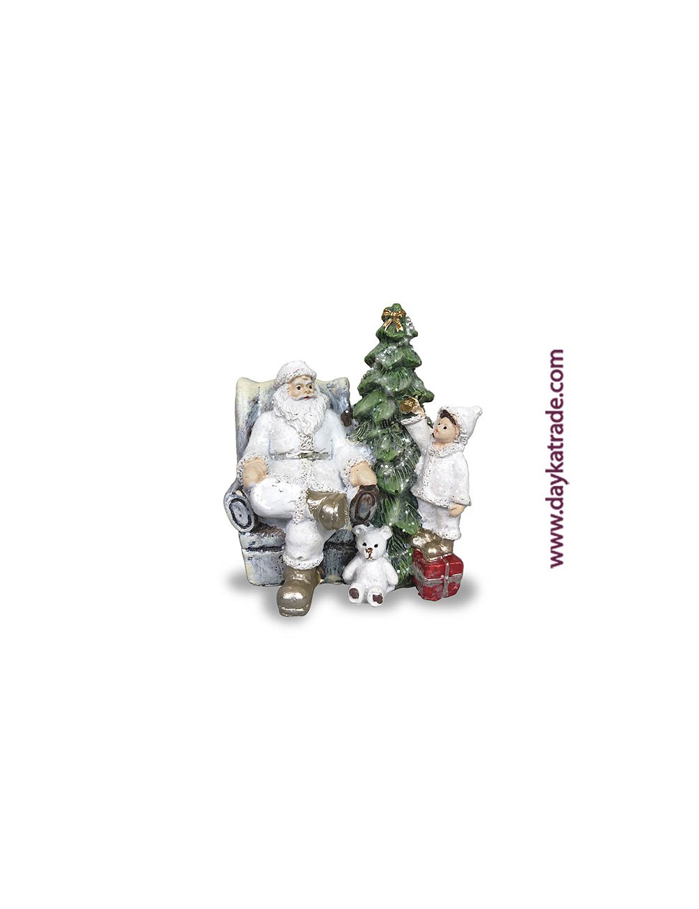 Figura mini: santa junto a niña y oso