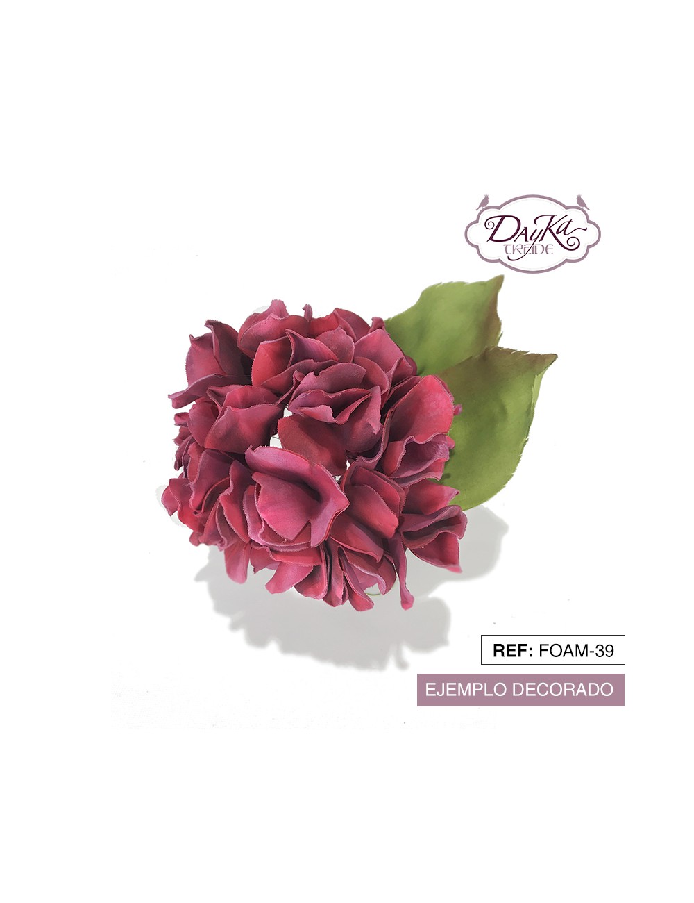 Flor de foamiran hortensia gigante - roja