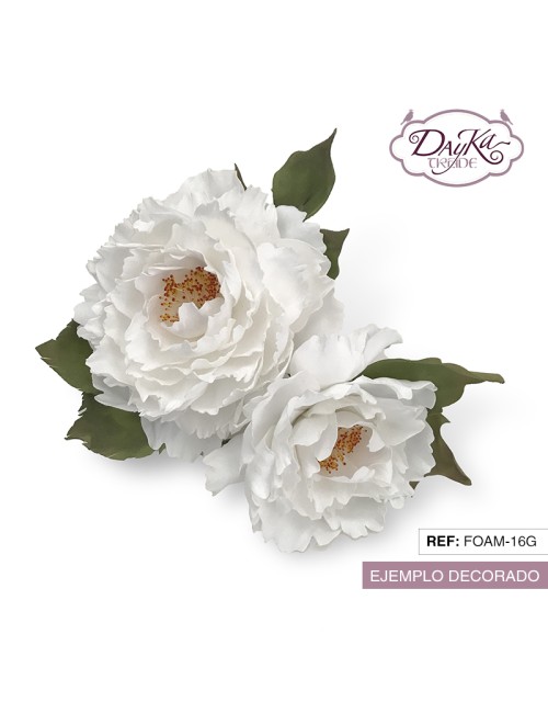 Flor de foamiran peonía gigante blanca