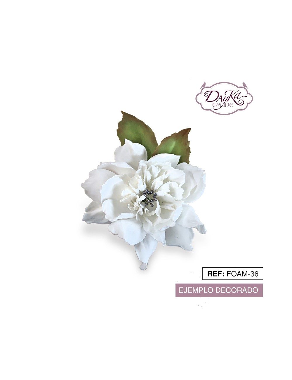 Flor de foamiran tropical blanca