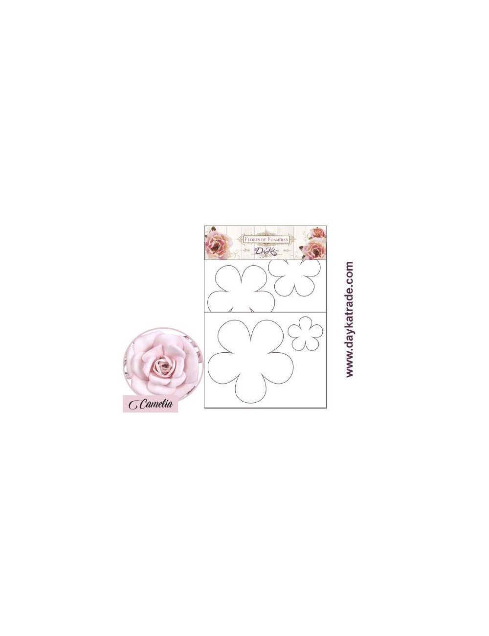 Flores de foamiran camelia blanca