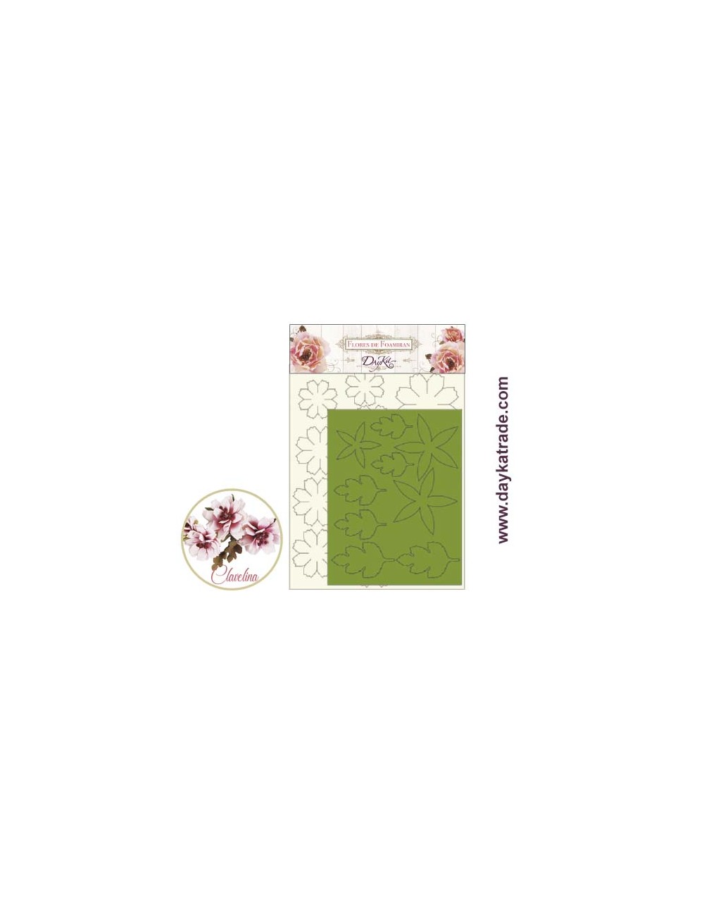 Flores de foamiran clavelina beige